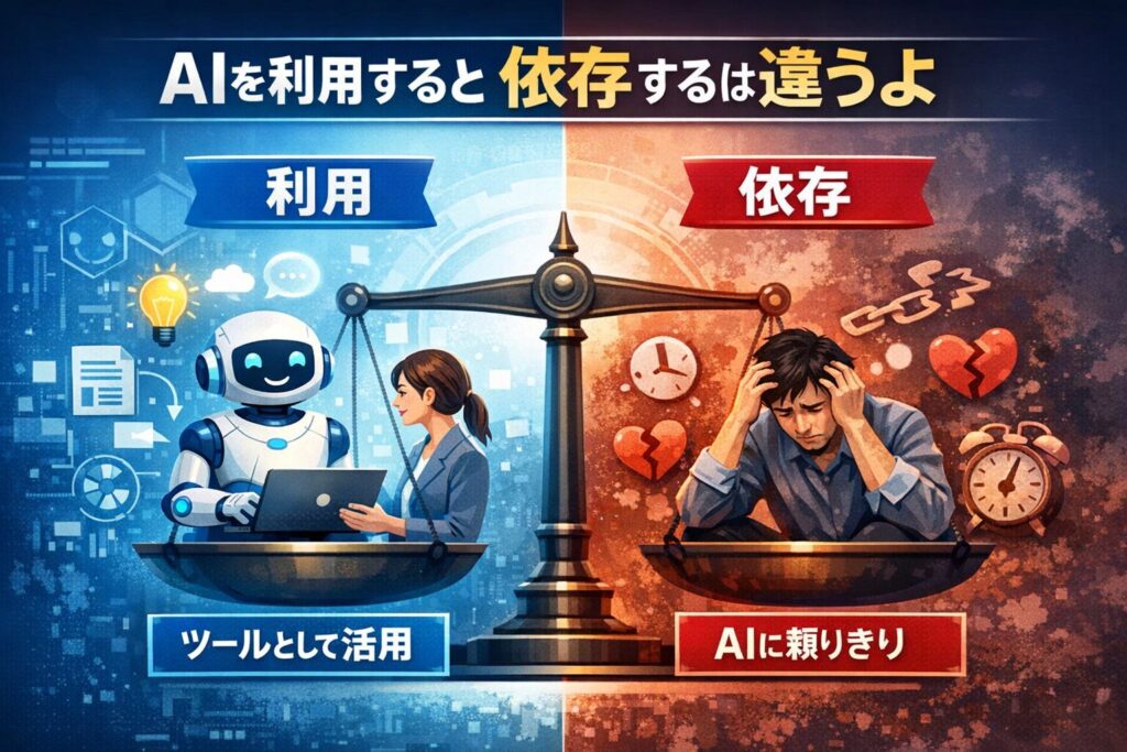 AIを利用すると依存するは違うよ