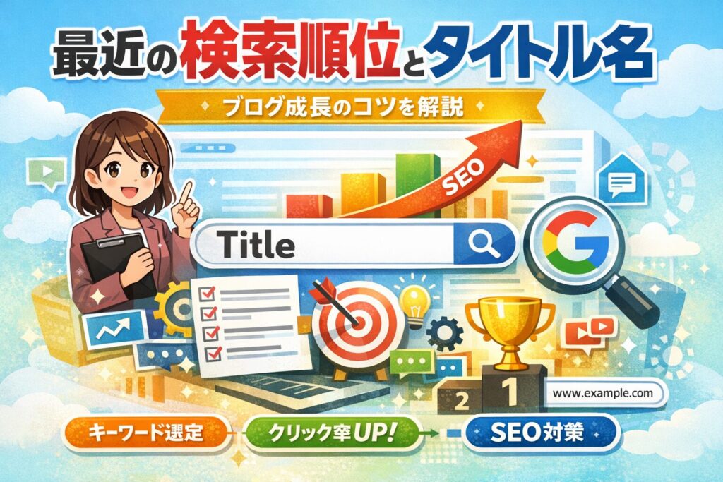 最近の検索順位とタイトル名の画像