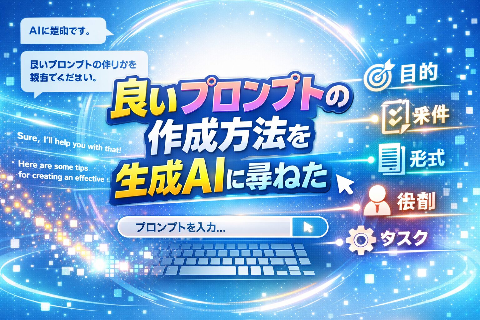 良いプロンプトの作成方法を生成AIに尋ねた