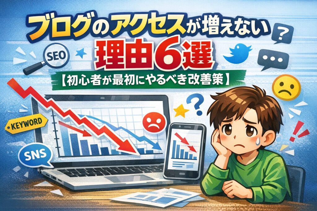 ブログのアクセスが増えない理由6選【初心者が最初にやるべき改善策】