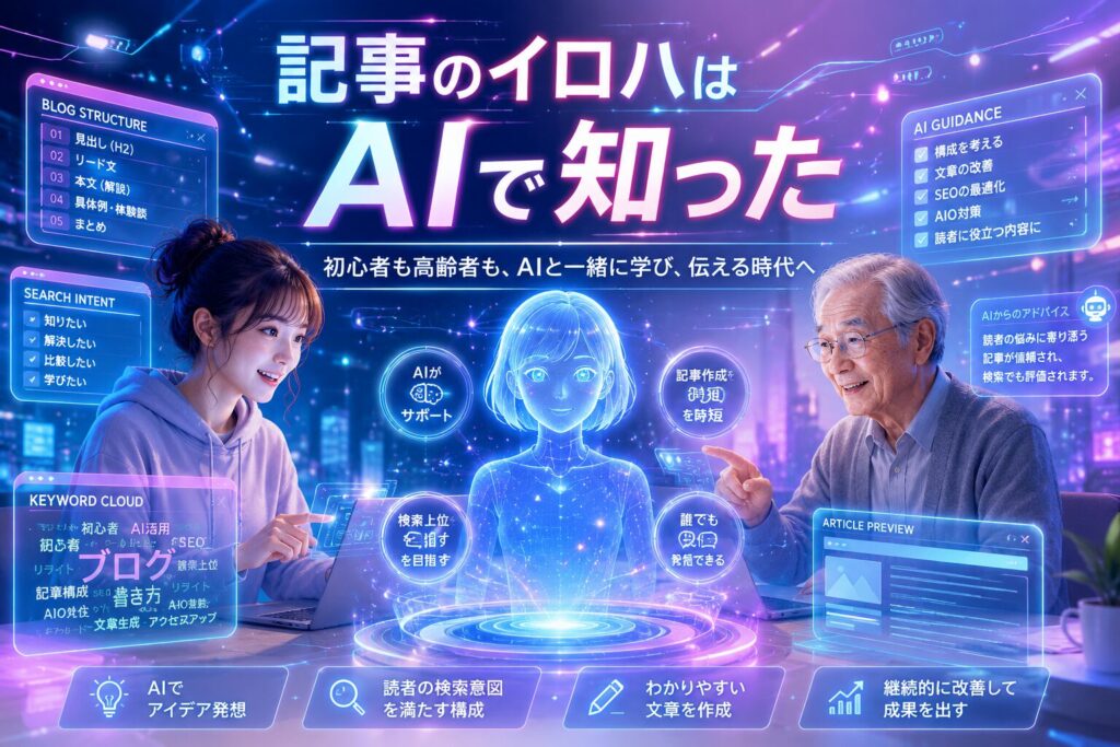 ブログ初心者も高齢者も記事のイロハはAIで知った