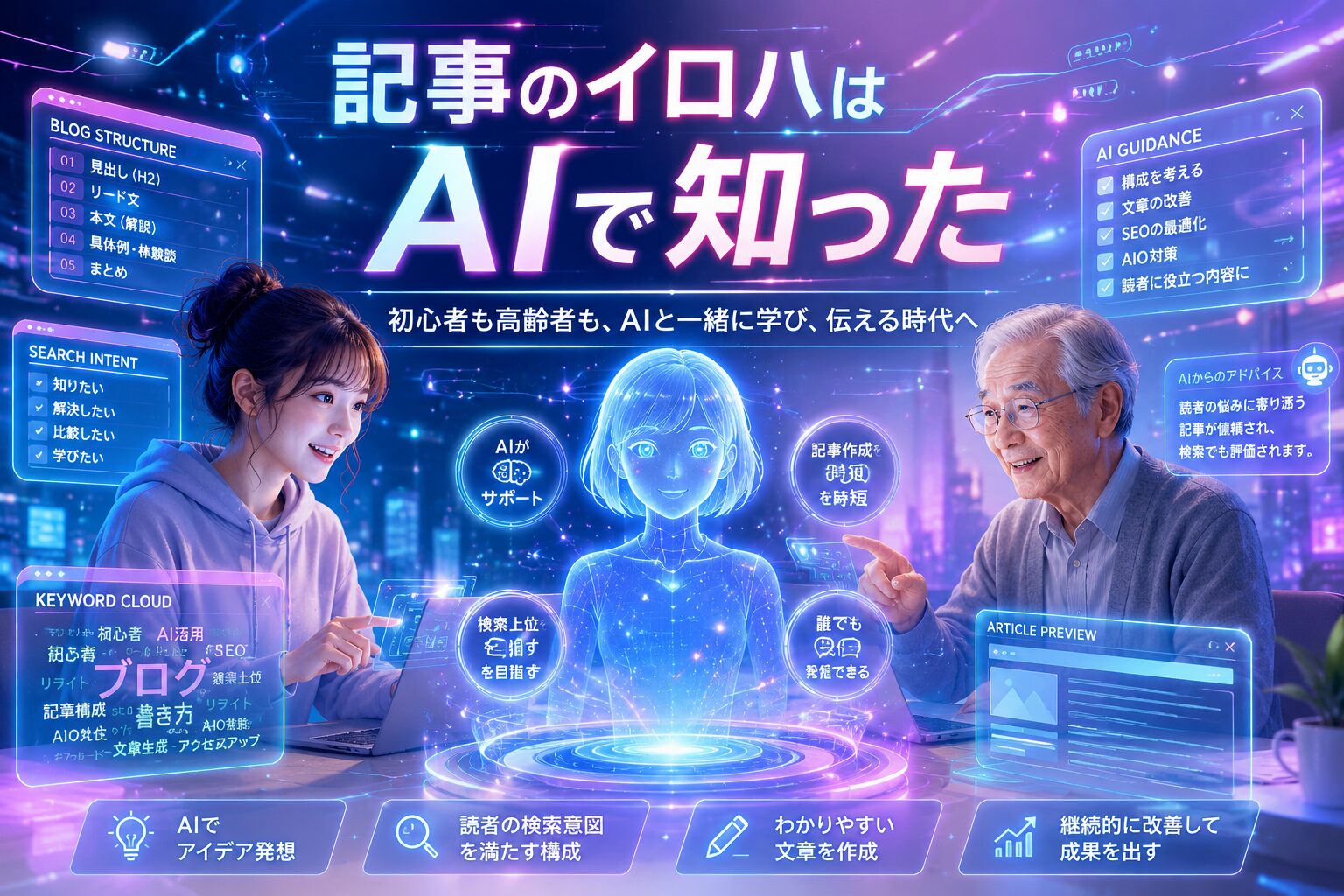 ブログ初心者も高齢者も記事のイロハはAIで知った
