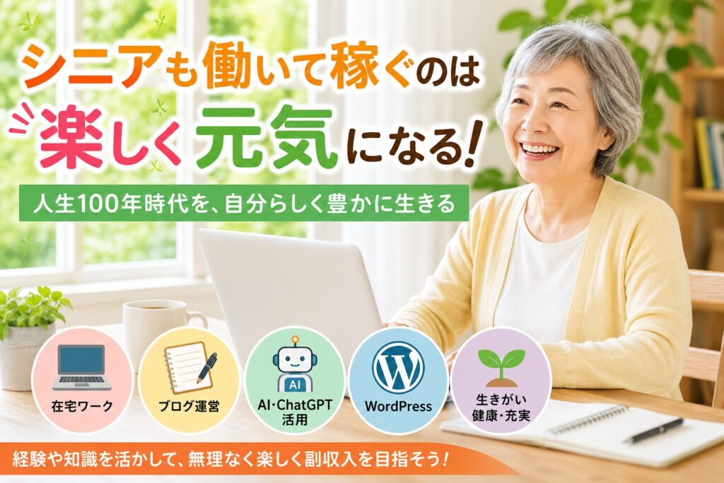シニアも働いて稼ぐのは楽しく元気になる