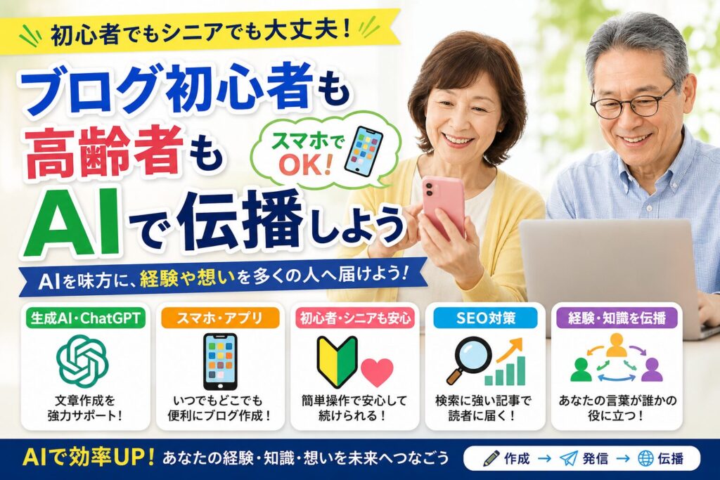 ブログ初心者も高齢者もAIで伝播しよう