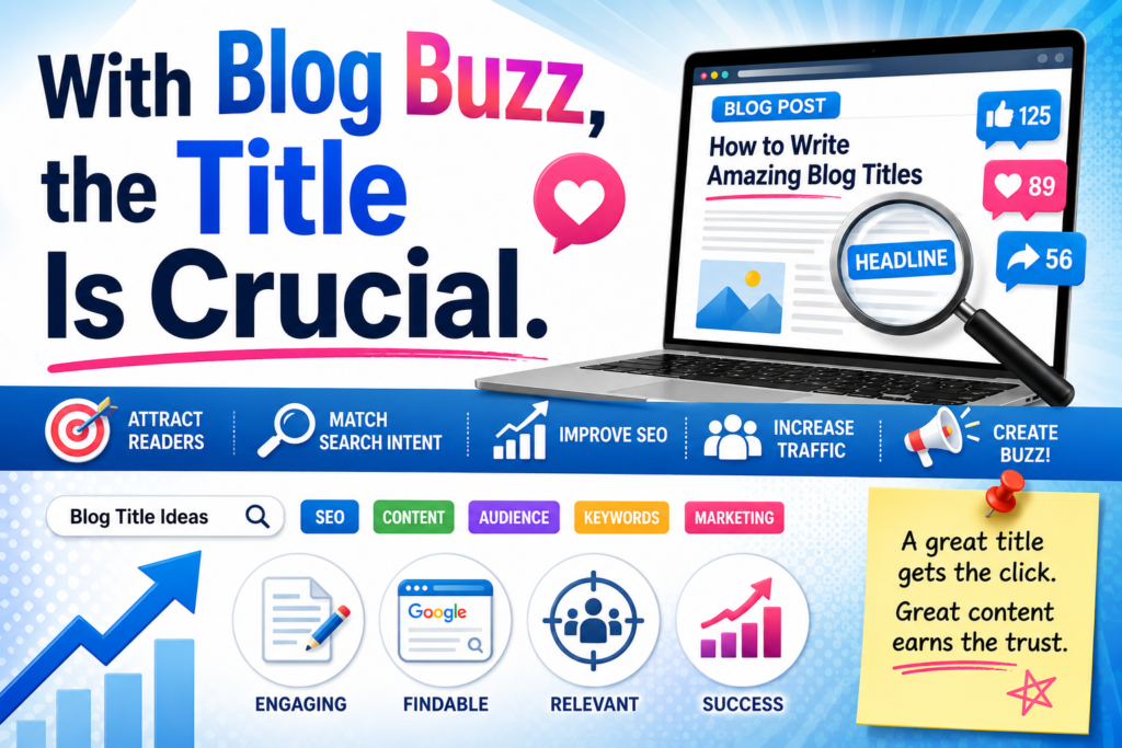 With Blog Buzz, the title is crucial.