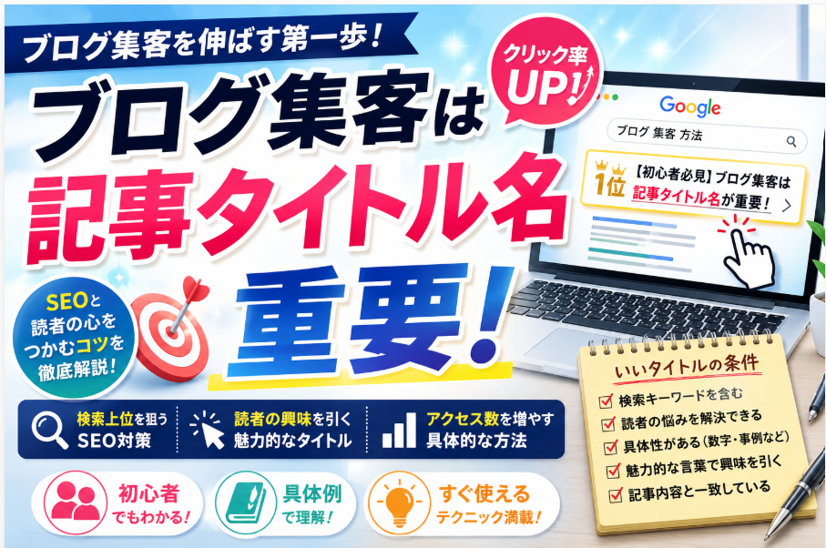 ブログ集客 記事タイトル名 重要