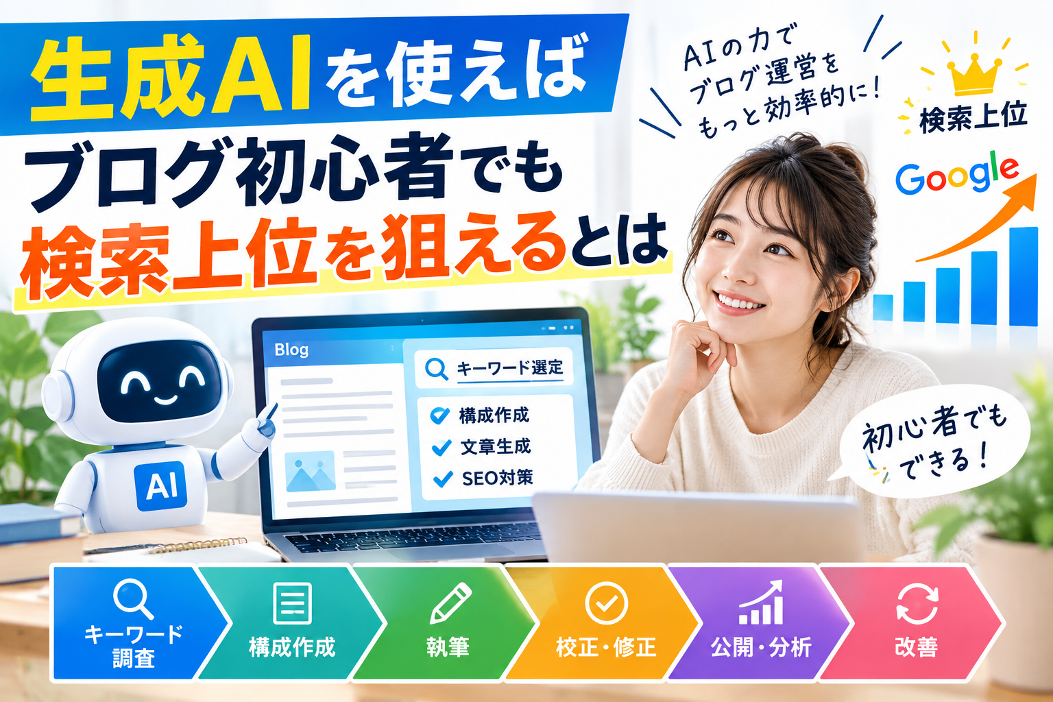 生成AIを使えばブログ初心者でも検索上位を狙えるとは