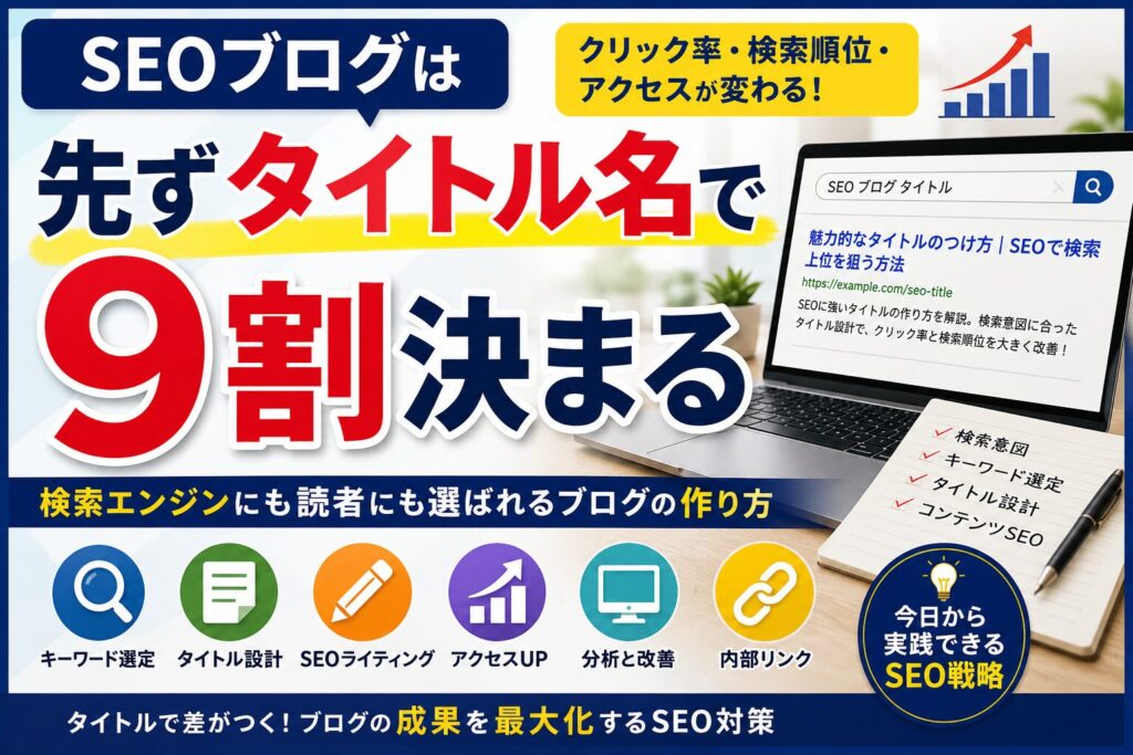 SEOブログは先ずタイトル名で9割決まる