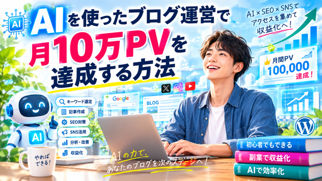 AIを使ったブログ運営で月10万PVを達成する方法