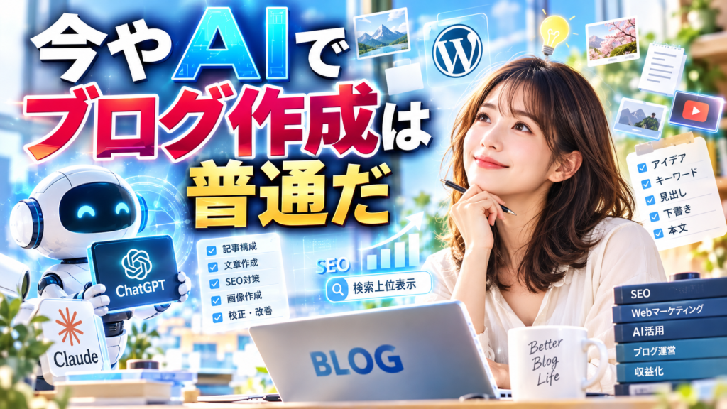 今やaiでブログ作成は普通だ